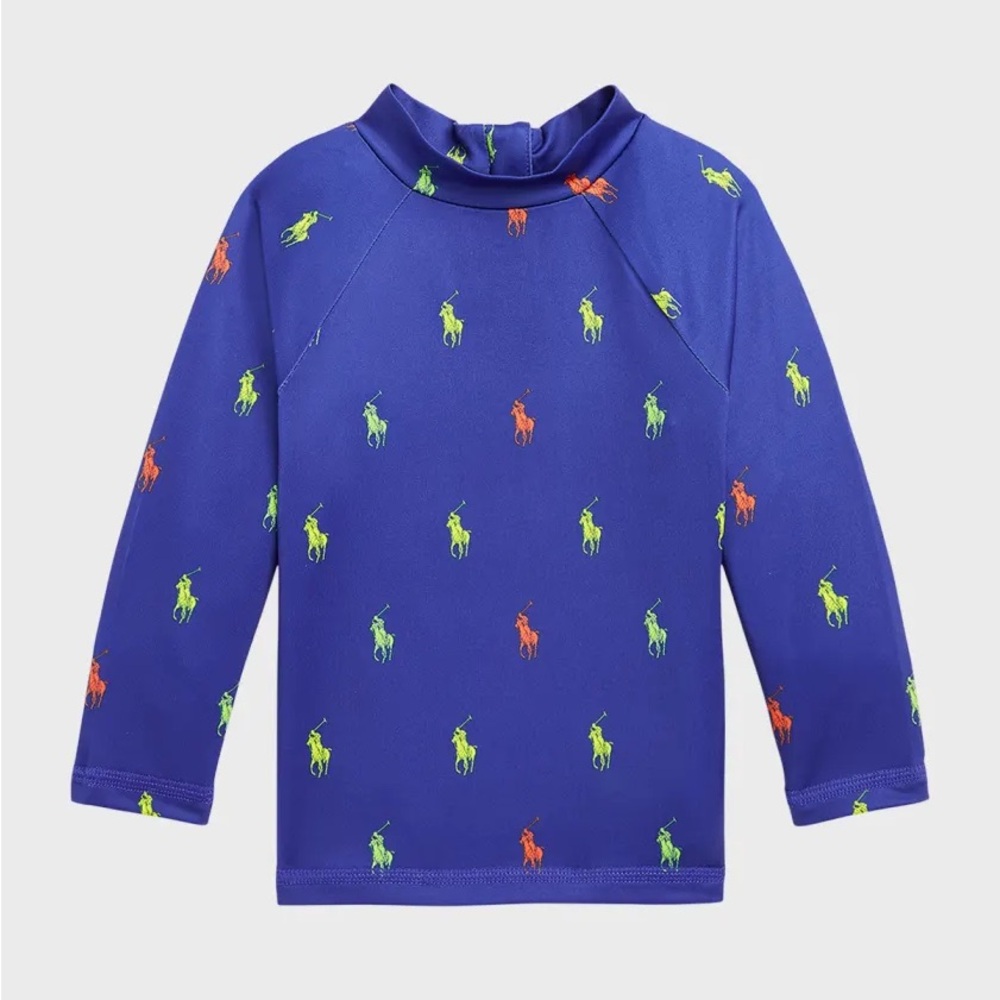 Boy's Ralph Lauren Stretch Poly-Jersey Rashguard Swim Top, 18-24 Months NWT $55
